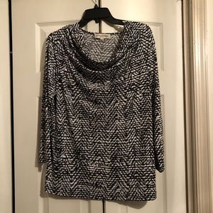 Evan Picone  Cowl Neck Long Sleeve Top XL.
